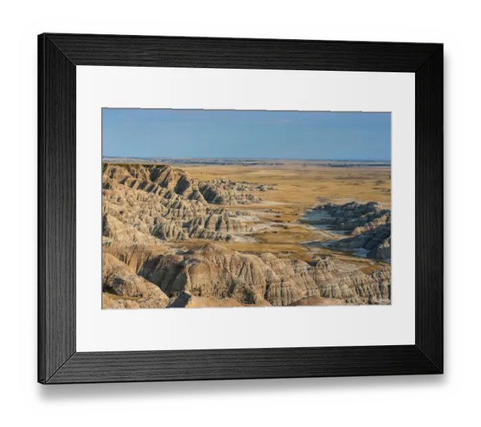 Framed Print : Eroded landscape, Badlands National Park, South Dakota, USA