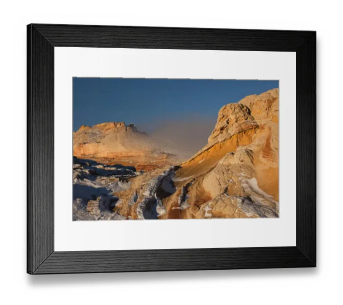 Framed Print : Winter fog and geological formations found at Vermillion Cliffs National Monument, Arizona, USA Framed Print : Winter fog and geological formations found at Vermillion Cliffs National Monument, Arizona, USA