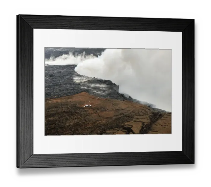 Framed Print : Aerial view of smoke from Mauna Loa Caldron, Big Island, Hawaii, USA Framed Print : Aerial view of smoke from Mauna Loa Caldron, Big Island, Hawaii, USA