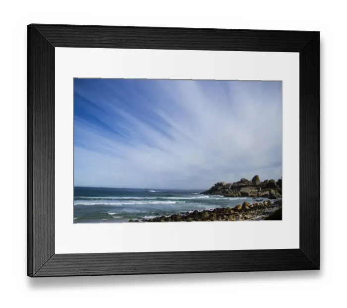 Framed Print : Llandudno, bay, outcrop, Cape Town, rocky, blue skies, streaky clouds, Horizontal Framed Print : Llandudno, bay, outcrop, Cape Town, rocky, blue skies, streaky clouds, Horizontal