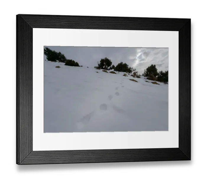 Framed Print : Footprints in snow, High Atlas Mountains, Imlil, Morocco Framed Print : Footprints in snow, High Atlas Mountains, Imlil, Morocco