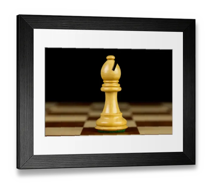 Framed Print : Color Image, Colour Image, Photography, bishop, black background, board, chess, chessboard Framed Print : Color Image, Colour Image, Photography, bishop, black background, board, chess, chessboard