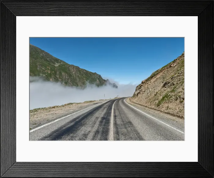 Framed Print : blue sky, clear sky, color image, day, fog, landscape, mist, mountain, mountain range Framed Print : blue sky, clear sky, color image, day, fog, landscape, mist, mountain, mountain range