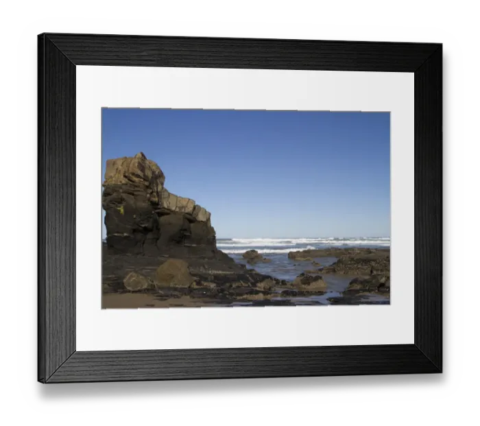 Framed Print : beach, beach rocks, beauty in nature, clear sky, color image, colour image, copy space