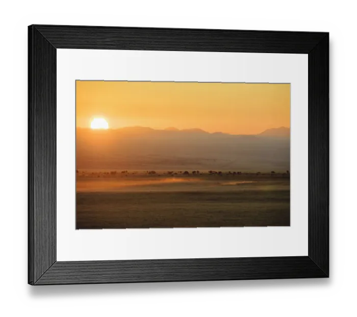 Framed Print : aus, barren, color image, colour image, desert, dusk, dust, full length, herd, horizontal