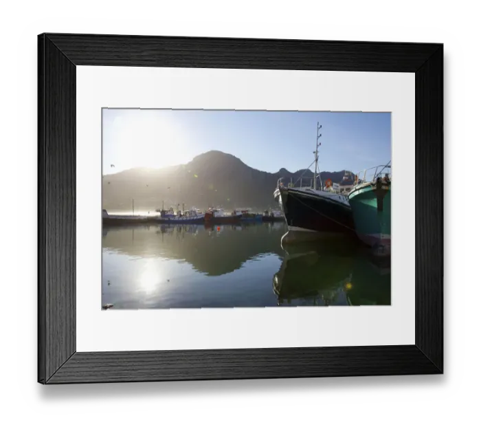 Framed Print : boat, clear sky, color image, colour image, dusk, harbor, horizontal, hout bay, landscape Framed Print : boat, clear sky, color image, colour image, dusk, harbor, horizontal, hout bay, landscape