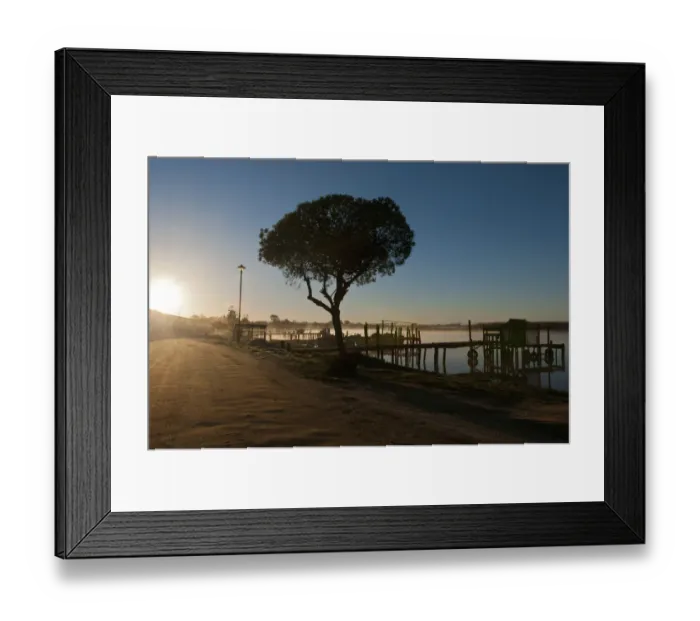 Framed Print : clear sky, color image, colour image, horizontal, jetty, landscape, morning, no people Framed Print : clear sky, color image, colour image, horizontal, jetty, landscape, morning, no people
