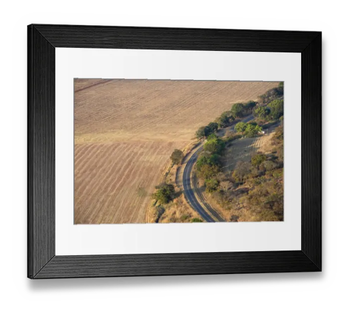Framed Print : aerial view, chinamora communal area, color image, day, field, horizontal, landscape