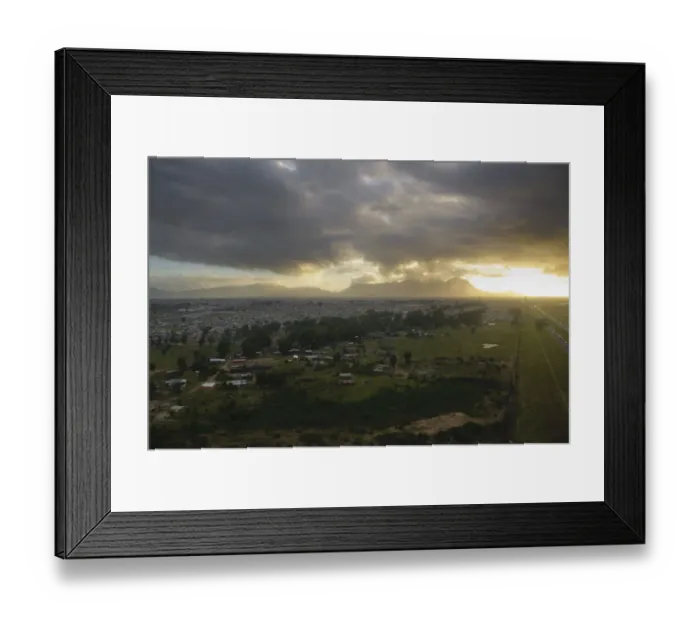Framed Print : aerial view, cape town, cloud, color image, horizon over land, horizontal, khayelitsha Framed Print : aerial view, cape town, cloud, color image, horizon over land, horizontal, khayelitsha