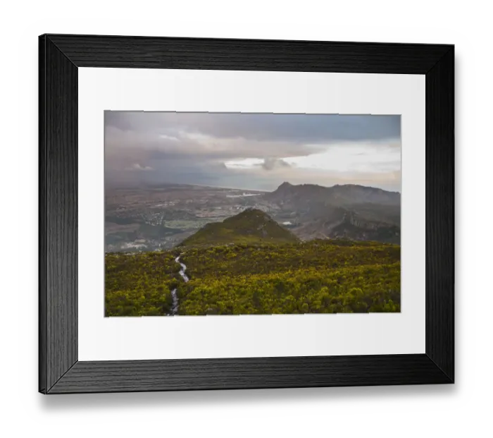 Framed Print : beauty in nature, cape town, color image, constantia, day, false bay, fynbos, high angle view Framed Print : beauty in nature, cape town, color image, constantia, day, false bay, fynbos, high angle view