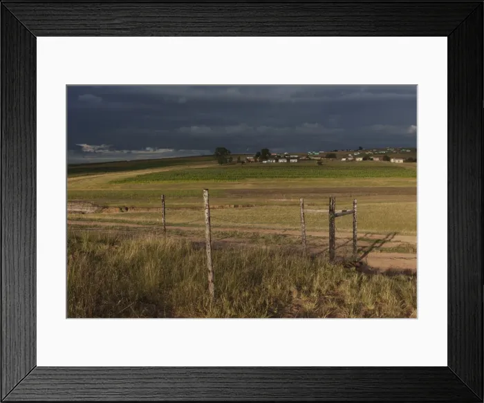Framed Print : africa, cloudscape, colour image. color image, community, crops, dark clouds, day Framed Print : africa, cloudscape, colour image. color image, community, crops, dark clouds, day