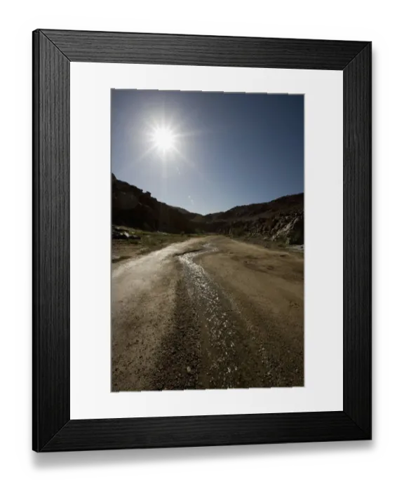 Framed Print : colour image, desert, eroded, running water, stream, landscape, non urban scene, outdoors