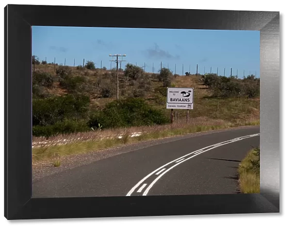 baviaans kloof, billboard, color image, country road, curve, day, eastern cape, field