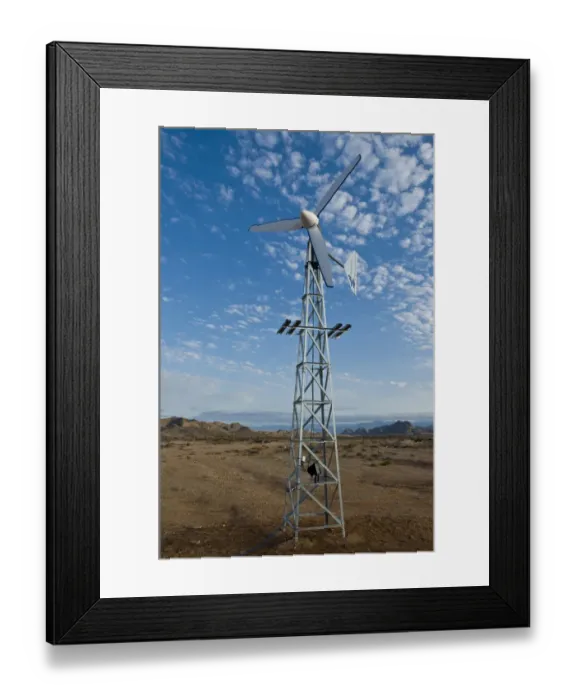 Framed Print : color image, photography, wind power, wind turbine, south africa, landscape, remote Framed Print : color image, photography, wind power, wind turbine, south africa, landscape, remote