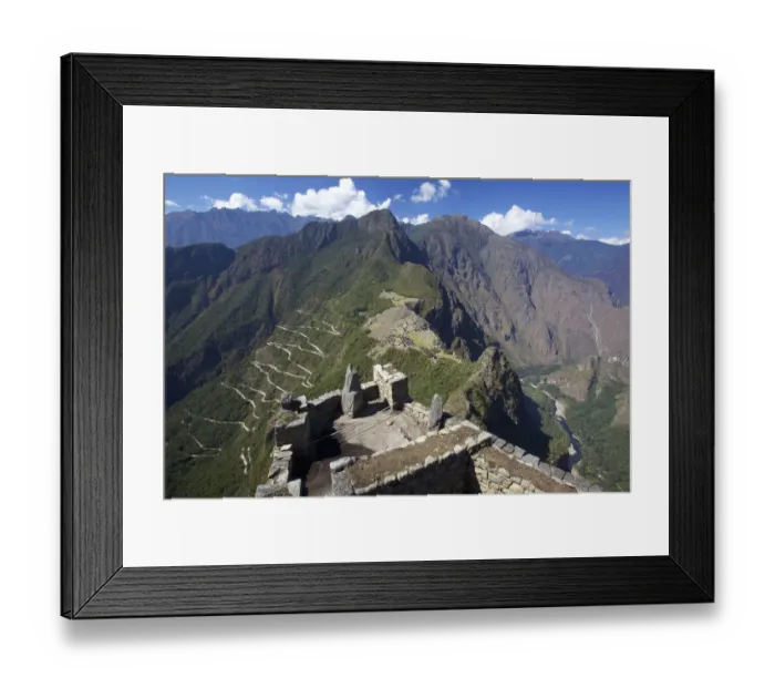 Framed Print : aerial view, aguas calientes, ancient, andes, andes mountains, archaeological site Framed Print : aerial view, aguas calientes, ancient, andes, andes mountains, archaeological site