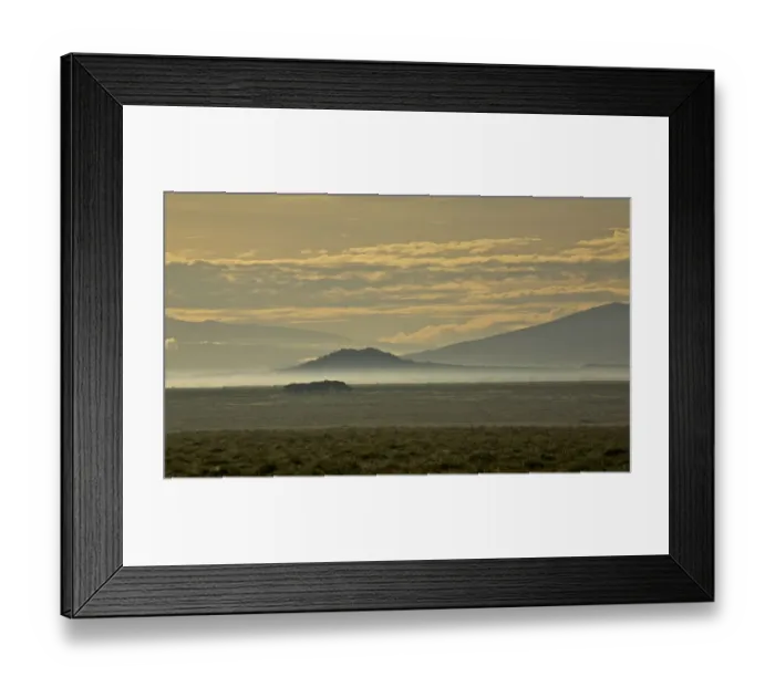 Framed Print : beauty in nature, cloudscape, fog, hill, horizon over land, horizontal, idyllic, landscape