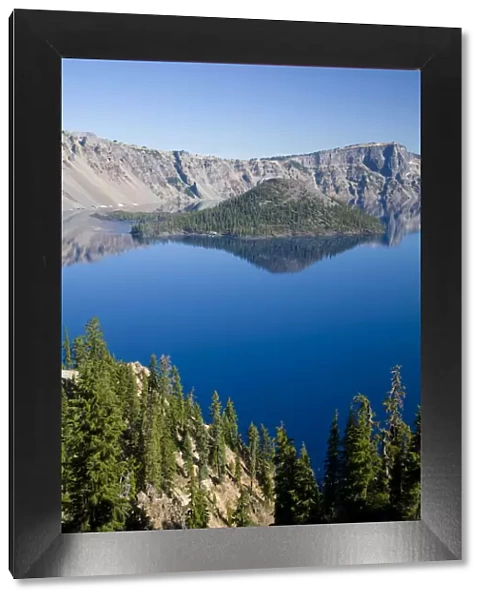 beauty in nature, clear sky, color image, cone, crater lake, crater lake national park