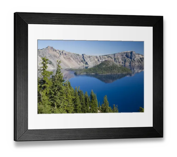 Framed Print : beauty in nature, clear sky, color image, cone, crater lake, crater lake national park Framed Print : beauty in nature, clear sky, color image, cone, crater lake, crater lake national park
