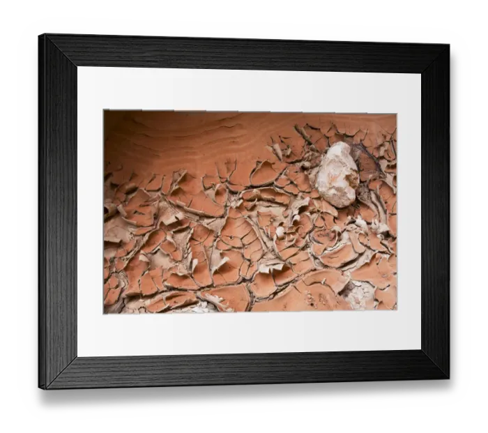 Framed Print : buckskin gulch, canyon, cliff, close-up, color image, cracked, day, dry, geology