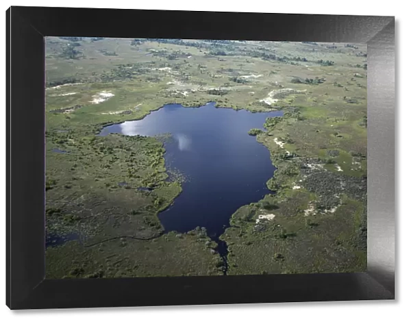 aerial view, beauty in nature, botswana, day, horizontal, lake, landscape, nature