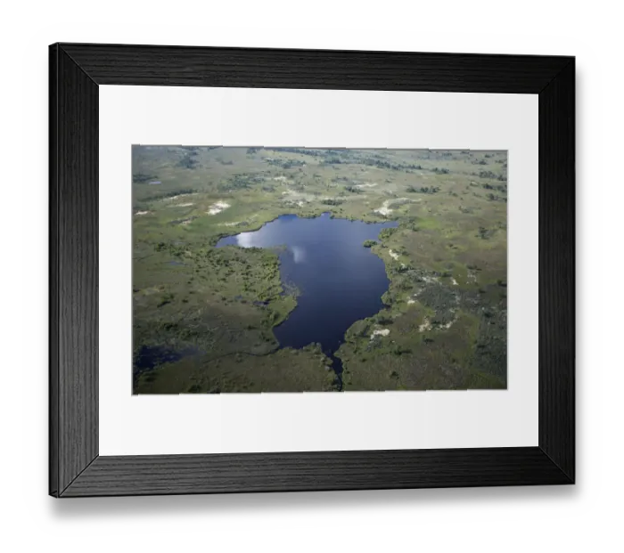 Framed Print : aerial view, beauty in nature, botswana, day, horizontal, lake, landscape, nature Framed Print : aerial view, beauty in nature, botswana, day, horizontal, lake, landscape, nature