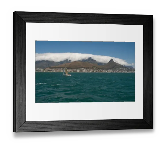 Framed Print : cape town, city, cloud, color image, day, horizontal, international landmark, landscape