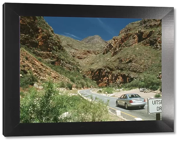 canyon, car, cliff, color image, day, extreme terrain, horizontal, journey, landscape