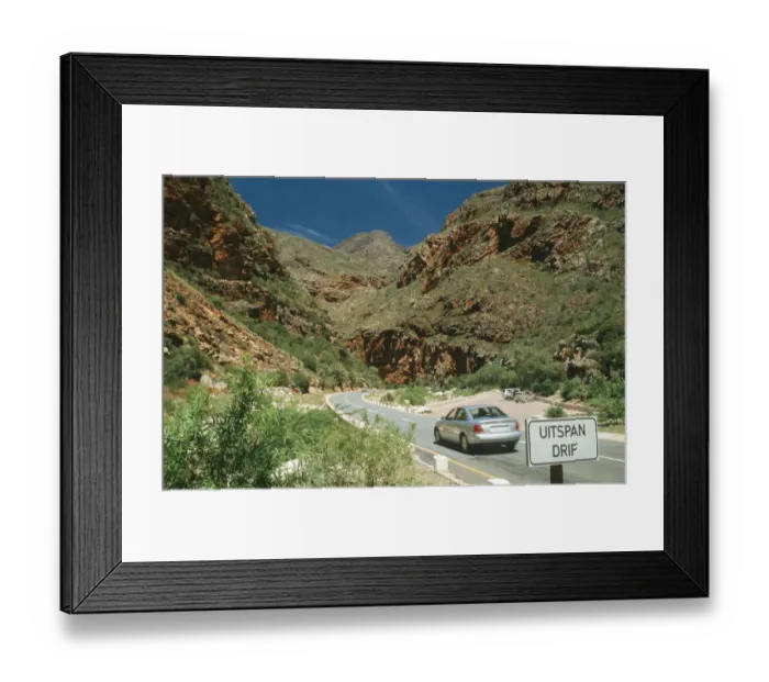 Framed Print : canyon, car, cliff, color image, day, extreme terrain, horizontal, journey, landscape Framed Print : canyon, car, cliff, color image, day, extreme terrain, horizontal, journey, landscape