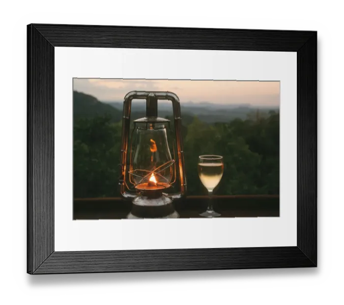 Framed Print : color image, dusk, focus on foreground, food and drink, horizontal, illuminated, landscape Framed Print : color image, dusk, focus on foreground, food and drink, horizontal, illuminated, landscape