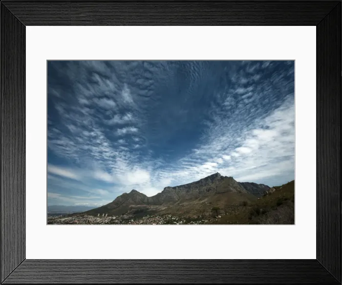 Framed Print : Cape Town, Cloud, Distant, Landscape, Mountain, Mountain Range, Natural Pattern, Nature