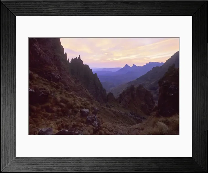 Framed Print : Cathedral Peak, Cloud, Distant, Drakensberg, Dramatic Sky, Escarpment, Fangs Pass