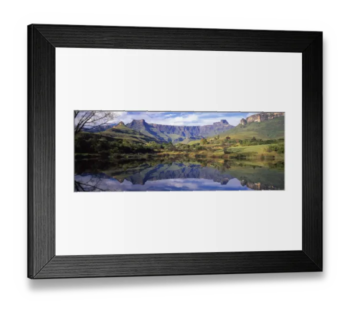 Framed Print : Reflections, Amphitheatre, South Africa, No People, Color Image, Photography, Panoramic Framed Print : Reflections, Amphitheatre, South Africa, No People, Color Image, Photography, Panoramic