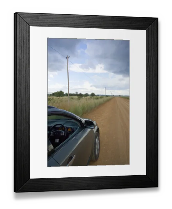 Framed Print : Car, Cloud, Dirt Road, Field, Land Vehicle, Landscape, Mode Of Transport, Non-Urban Scene Framed Print : Car, Cloud, Dirt Road, Field, Land Vehicle, Landscape, Mode Of Transport, Non-Urban Scene