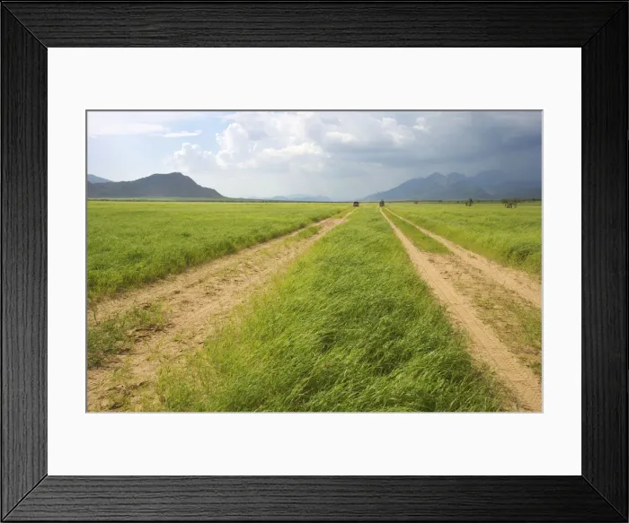 Framed Print : Cloud, Desert, Dirt Road, Distant, Field, Grass, Kaokoveld, Landscape, Marienfluss Valley