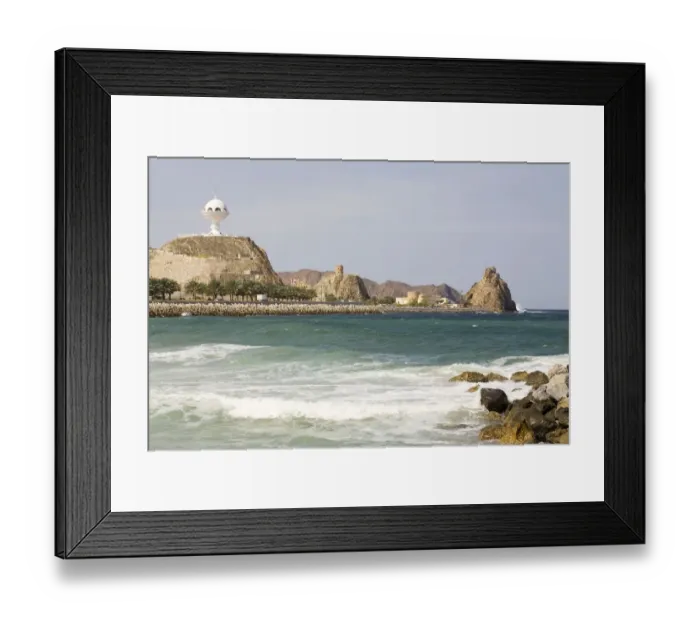 Framed Print : Incense Burner Monument Beside Water. Muscat, Oman Framed Print : Incense Burner Monument Beside Water. Muscat, Oman