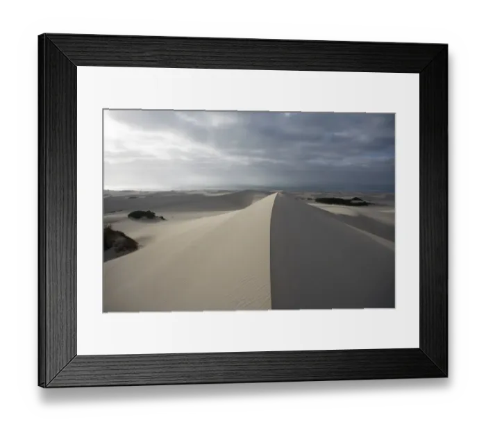 Framed Print : Sand Dunes Cast in Shadow Under a Dramatic Stormy Sky. Arniston, Western Cape Province, South Africa Framed Print : Sand Dunes Cast in Shadow Under a Dramatic Stormy Sky. Arniston, Western Cape Province, South Africa