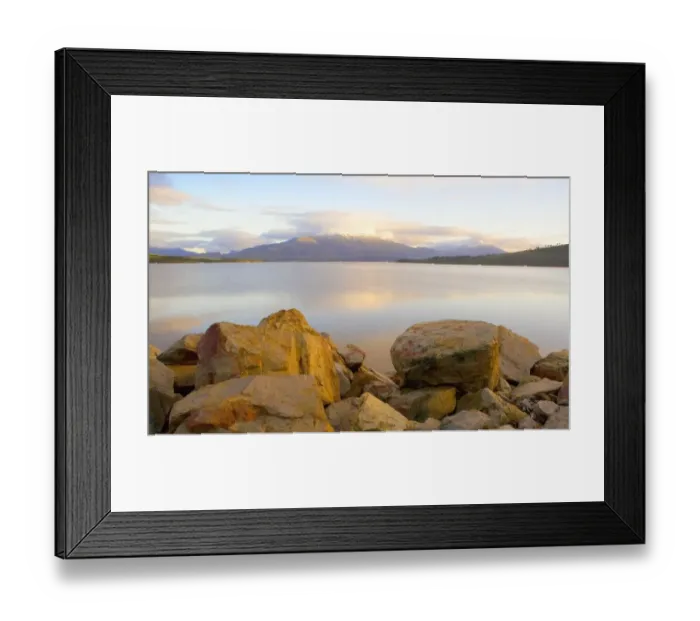 Framed Print : An Early Morning Reflection of a Snow Capped Mountain Framed Print : An Early Morning Reflection of a Snow Capped Mountain