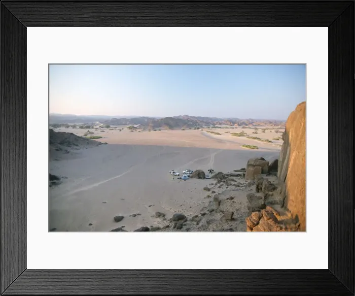Framed Print : High Angle View of Campsite in the Desert Framed Print : High Angle View of Campsite in the Desert