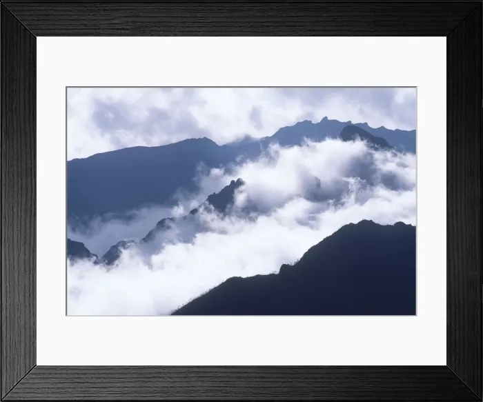 Framed Print : Mountain Peaks Through the Clouds Framed Print : Mountain Peaks Through the Clouds