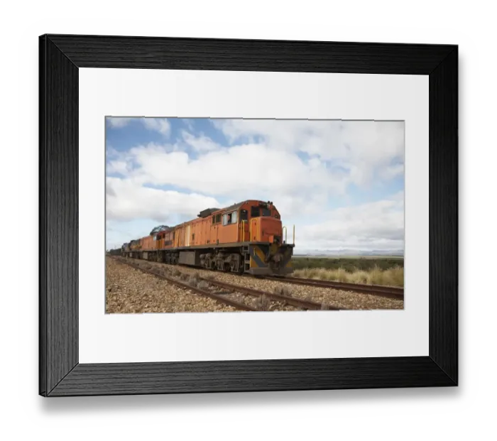 Framed Print : Side View of a Train on a Country Railway Track Framed Print : Side View of a Train on a Country Railway Track