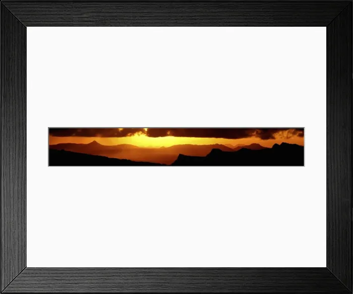 Framed Print : Dramatic Sunset Over a Mountain Range Framed Print : Dramatic Sunset Over a Mountain Range