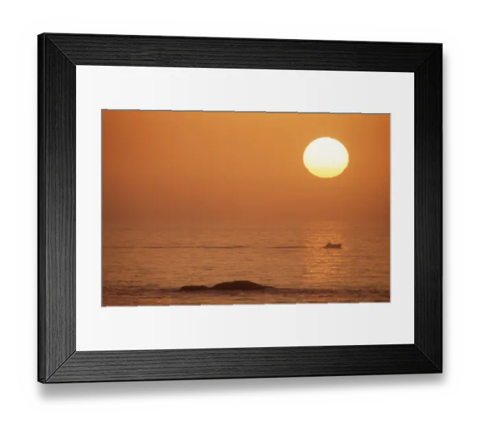Framed Print : Sunset View from Bantry Bay with Boat in the Foreground Framed Print : Sunset View from Bantry Bay with Boat in the Foreground