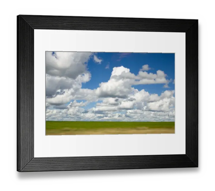 Framed Print : View of Cumulus Clouds Spread Over Green Fields Framed Print : View of Cumulus Clouds Spread Over Green Fields