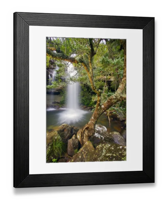Framed Print : View of a Flowing Waterfall - Blurred Motion Framed Print : View of a Flowing Waterfall - Blurred Motion