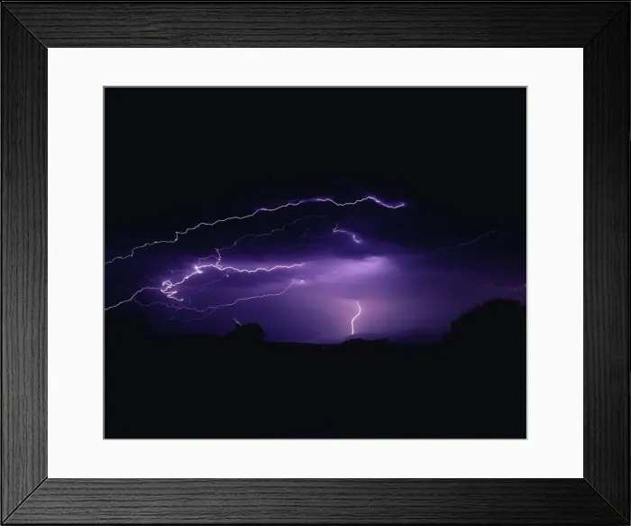 Framed Print : Evening Electrical Storm and Fork Lightning Framed Print : Evening Electrical Storm and Fork Lightning