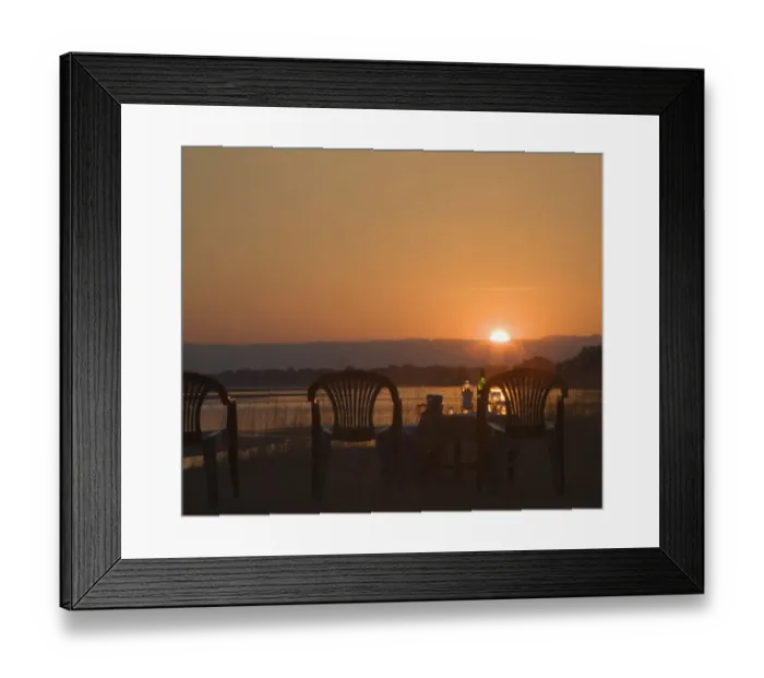 Framed Print : Silhouette View Over the Luangwa River at Sunset Framed Print : Silhouette View Over the Luangwa River at Sunset