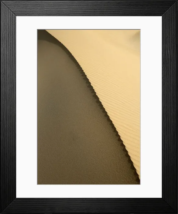 Framed Print : High Angle View of the Edge of Sand Dune with Ripples Framed Print : High Angle View of the Edge of Sand Dune with Ripples