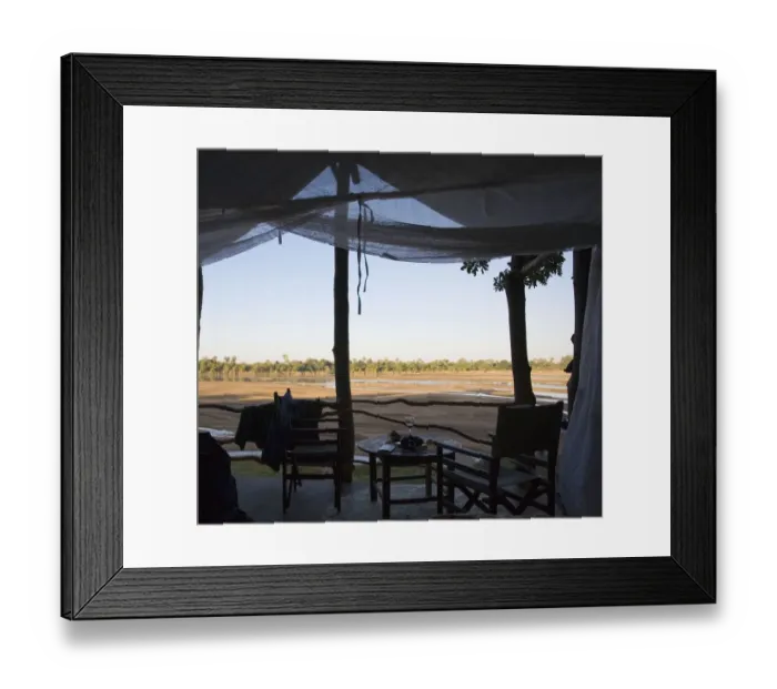 Framed Print : View of the Luangwa Riverbed from Lodge Accommodation Framed Print : View of the Luangwa Riverbed from Lodge Accommodation