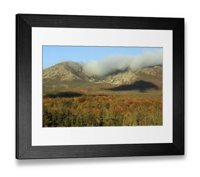 Framed Print : Scenic View of Cloud Cover over Mount Katahdin