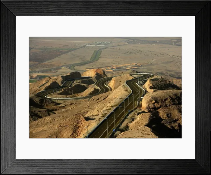 Framed Print : Elevated view of Pass up Jebel Hafit Framed Print : Elevated view of Pass up Jebel Hafit